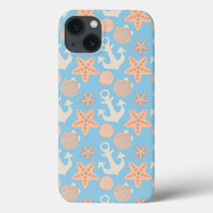 Pastel Nauutisch Patroon iPhone 13 Hoesje