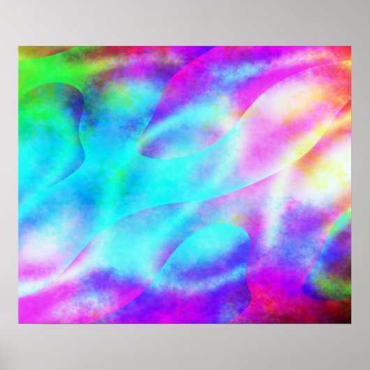 Pastel Neon Rainbow Gradient Art Poster (Voorkant)