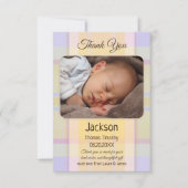 Pastel Neutrale Baby Foto: Hartelijk dank Bedankkaart (Voorkant)