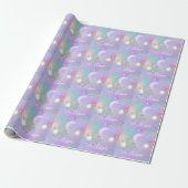 Pastel night sky ggloing moon sterren cadeaupapier (Uitgerold)