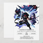 Pastel Ninja Verrassingsverjaardag Kaart (Voorkant / Achterkant)