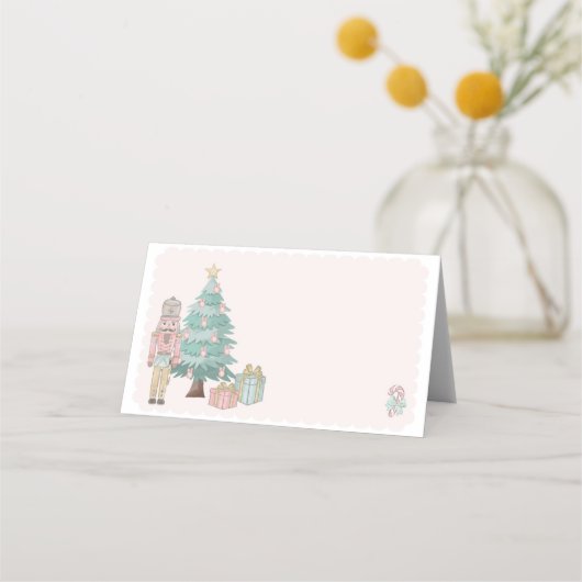 Pastel Notenkraker Baby shower Place Card (Voorkant)