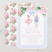 Pastel Notenkraker Kerstmis Verjaardagsfeest Kaart (Voorkant / Achterkant)