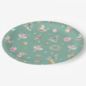 Pastel Notenkraker Kerstmis Verjaardagsfeest Papieren Bordje (Gekanteld)