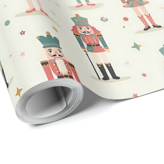 Pastel notenkrakers en ballerina's cadeaupapier (Rol Hoek)