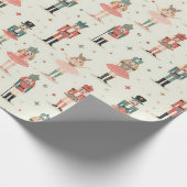 Pastel notenkrakers en ballerina's cadeaupapier (Hoek)