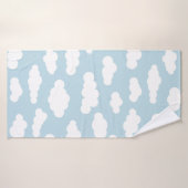 Pastel Nuages Bébé Esthétique Bleu Et Blanc (Serviette de bain)