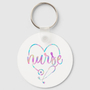 Pastel Nurse Stethoscoop Sleutelhanger