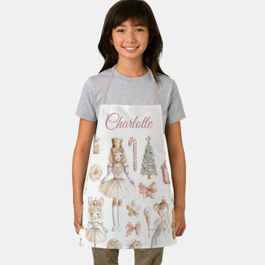 Pastel Nutcracker & Ballerina Custom Kids Apron Schort (Insitu)