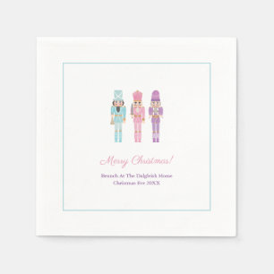 Pastel Nutcracker Ballet met kerstfeest Feestdagen Servet