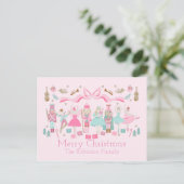 Pastel Nutcracker Ballet rose Noël Carte postale (Debout devant)