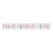 Pastel Nutcracker Ballet Roze kerstlint Grosgrain Lint (Voorkant)