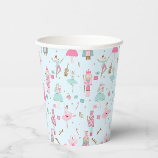 Pastel Nutkraker Holiday Papieren Bekers (Rechts)