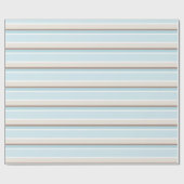 Pastel Ocean Blue beige Brown White Stripe Patroon Cadeaupapier (Vlak)