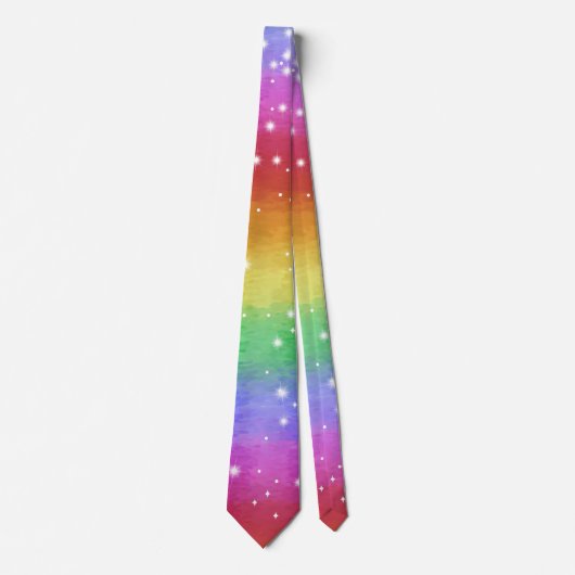 Pastel Ocean Impressionist Rainbow Sparkle Stropdas (Voorkant)