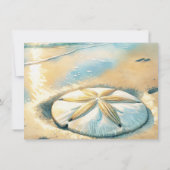 Pastel Ocean Sand dollar Bruiloft Save the Date Kaart (Achterkant)