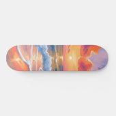 Pastel Ocean Sunset | Kleurrijke Beach Painting Skateboard (Horizontaal)