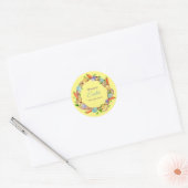 Pastel OEufs de Pâques jaune Sticker Classic rond (Enveloppe)