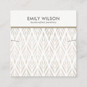 PASTEL OFF WITTE BLOEMEN KETTINGEN ARMBAND DISPLAY VIERKANTE VISITEKAARTJE