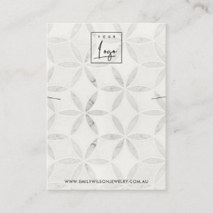 PASTEL OFF WITTE BLOEMEN KETTINGEN ARMBAND DISPLAY VISITEKAARTJE