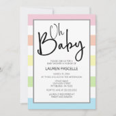 Pastel Oh Baby, Baby shower Invitation (Devant)