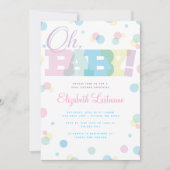 Pastel Oh Baby Baby shower Invitation (Devant)