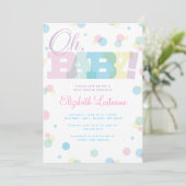 Pastel Oh Baby Baby shower Invitation (Debout devant)