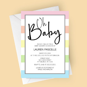 Pastel Oh Baby, Baby shower Invitation