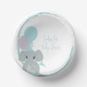 Pastel Olifant Baby Meisje Script Baby Borrel Papieren Kommen