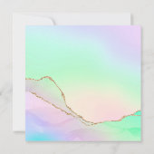 Pastel Ombre Agate Élégant Mariage Invitation (Dos)