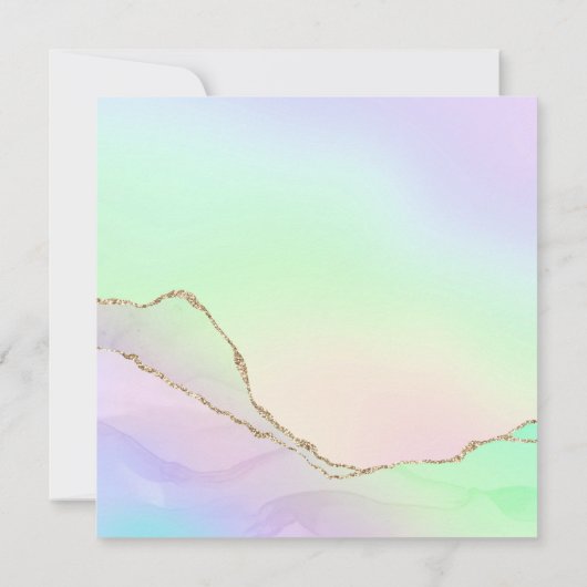 Pastel Ombre Agate Élégant Mariage Invitation (Dos)