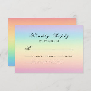 Pastel Ombre Arc-en-ciel Couleurs Mariage Carte RS