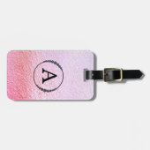 *~* Pastel Ombre Black Monogram Diamond Bling Bagagelabel (Voorkant horizontaal)