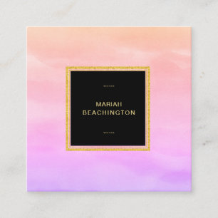 *~* Pastel Ombre Gradient Lavender Pink Abstract Vierkante Visitekaartje