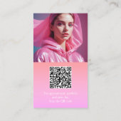 Pastel Ombre gradiënt qr code logo fotograaf Visitekaartje (Achterkant)