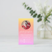 Pastel Ombre gradiënt qr code logo fotograaf Visitekaartje (Staand voorkant)