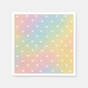 Pastel Ombre Harten Patroon Papier servetten