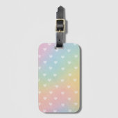 Pastel Ombre Hearts Pattern Bagagelabel (Voorkant (verticaal))
