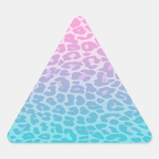 Pastel Ombre Luipaard Driehoek Sticker