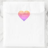 Pastel Ombre Paarse Roze Made Love Heart Shape Hart Sticker (Tas)