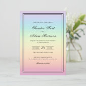 Pastel Ombre Rainbow Colors Weddenschap Kaart (Staand voorkant)