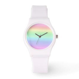 Pastel Ombre Rainbow Horloge