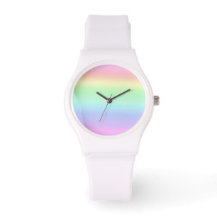Pastel Ombre Rainbow Horloge