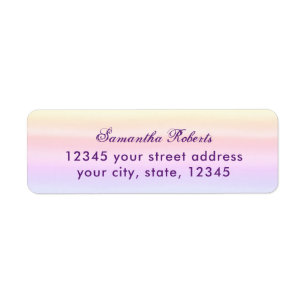 Pastel Ombre Rainbow Return-adreslabel Etiket