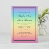Pastel Ombre Regenboog Kleuren Trouw Kaart (Staand voorkant)
