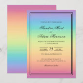 Pastel Ombre Regenboog Kleuren Trouw Kaart (Voorkant / Achterkant)