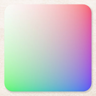 Pastel Ombre Regenboog Kleuren Vierkante Kartonnen Onderzetter