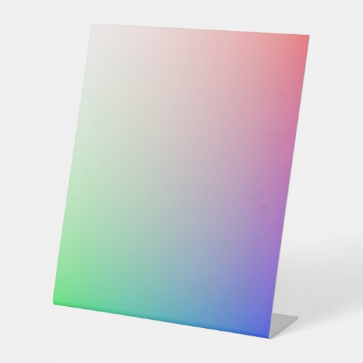 Pastel Ombre Regenboog kleuren voetstuk teken Reclamebord Met Voetstuk (Voorkant)
