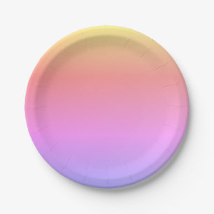 Pastel Ombre Roze Geel Paarse Papieren Bordje