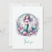 Pastel onder de verjaardag van het Zee meisje Bedankkaart (Voorkant)
